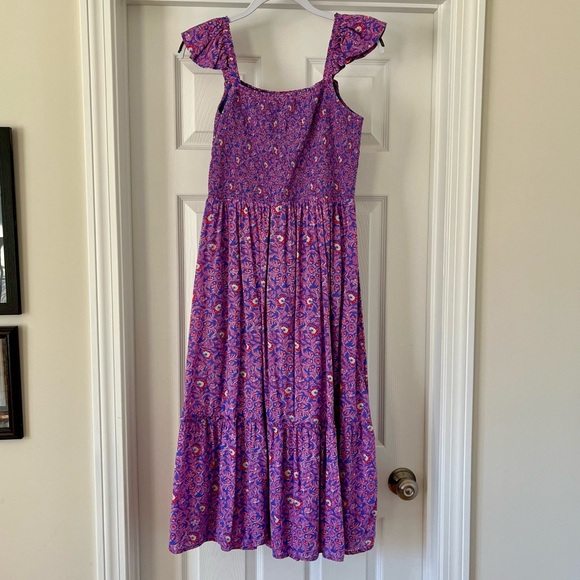 Vineyard Vines Cotton Smocked Katama Tile Dress Size S - Picture 2 of 5